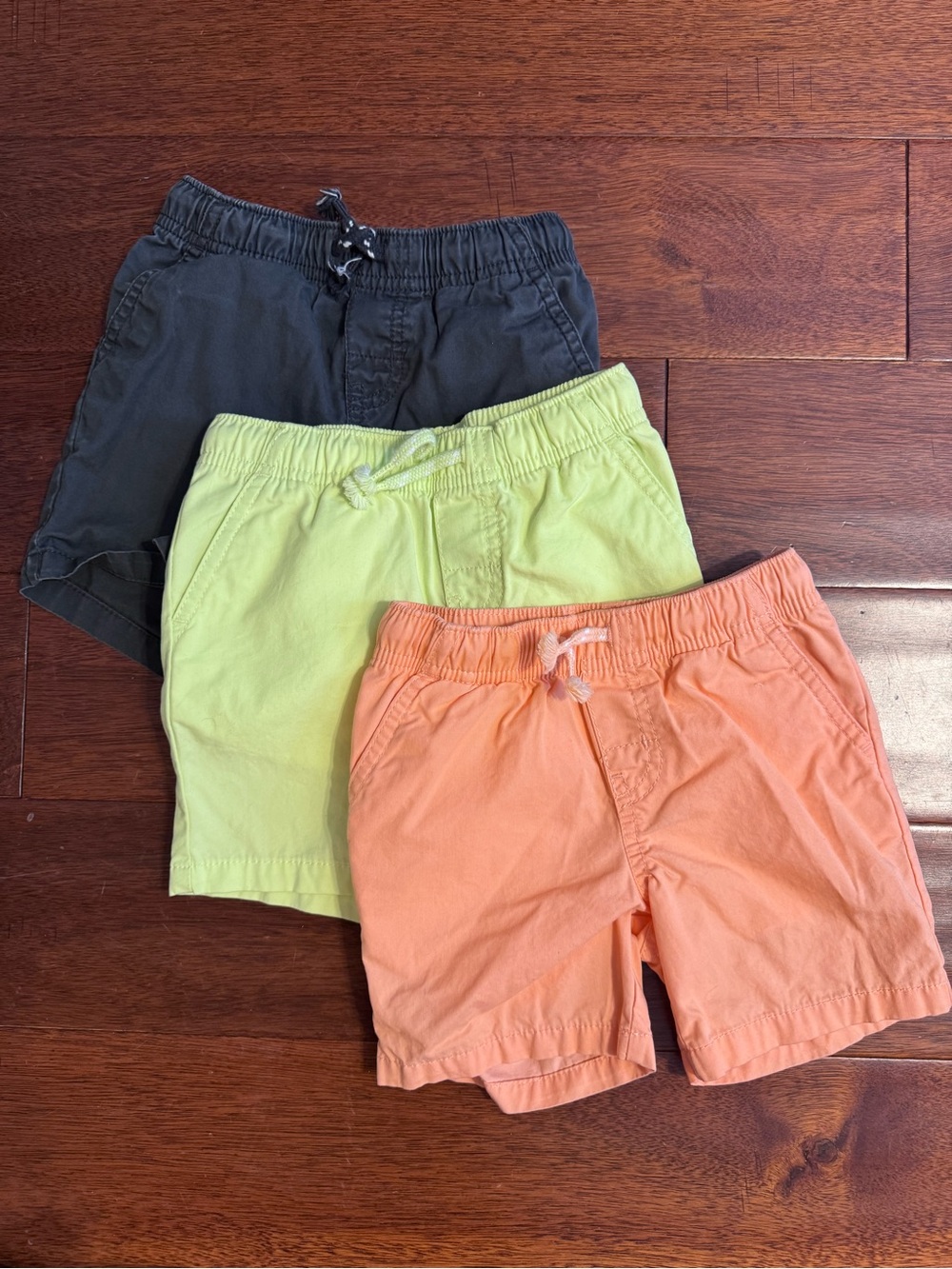 Cat & Jack Kids Shorts Trio - Peach, Lime & Charcoal